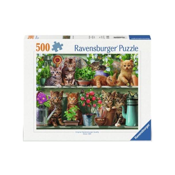 Ravensburger 500 brikker - med Katte p hylde