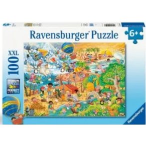 Ravensburger puslespil - 100 brikker med 4 sjove rstider