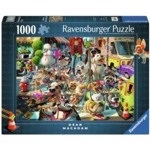 Ravensburger puslespil - 1000 brikker med Hundelufteren