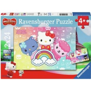 Ravensburger puslespil - 2x24 brikker med Hello Kitty