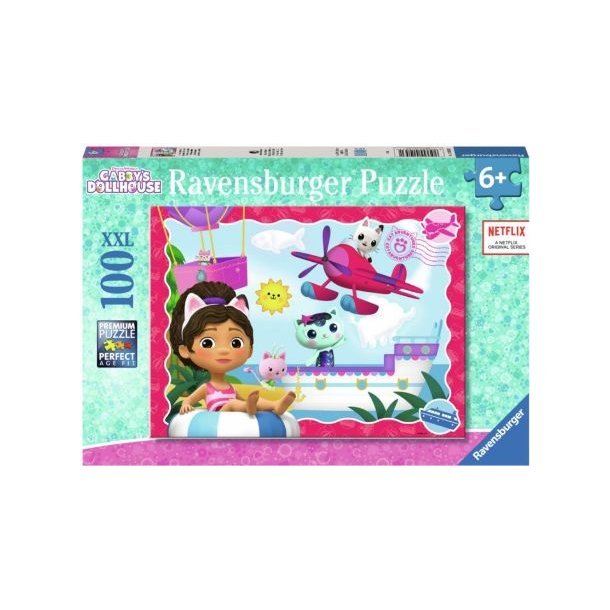 Ravensburger puslespil - 100 brikker med Gabby's dukkehus