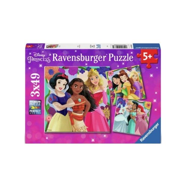 Ravenburger puslespil - 3x49 brikker med Disney Prinsesser '25