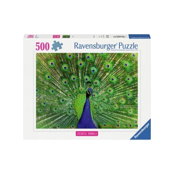 Ravensburger puslespil - 500 brikker med P�fugl