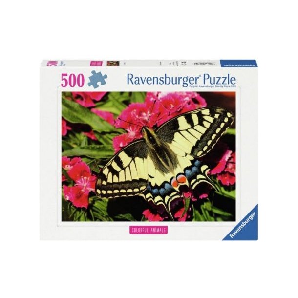 Ravensburger puslespil - 500 brikker med Sommerfugl