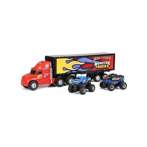 New Bright Monster Truck Hauler 22" w/2 trucks 1:43 R/C