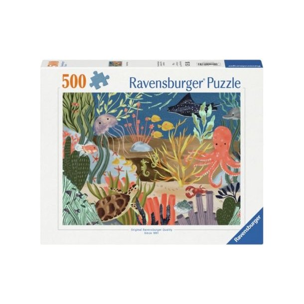 Ravensburger puslespil - 500 brikker med Hyggelig havbund