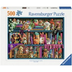 Ravensburger puslespil - 500 brikker med Hunde p� hylde
