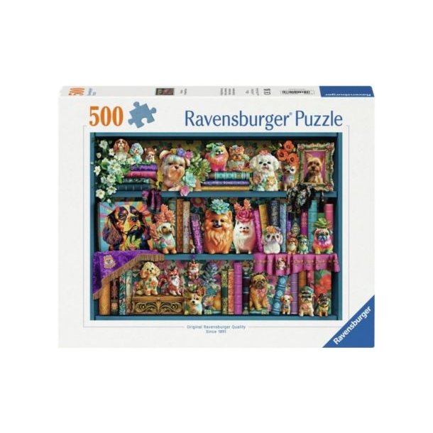 Ravensburger puslespil - 500 brikker med Hunde p� hylde