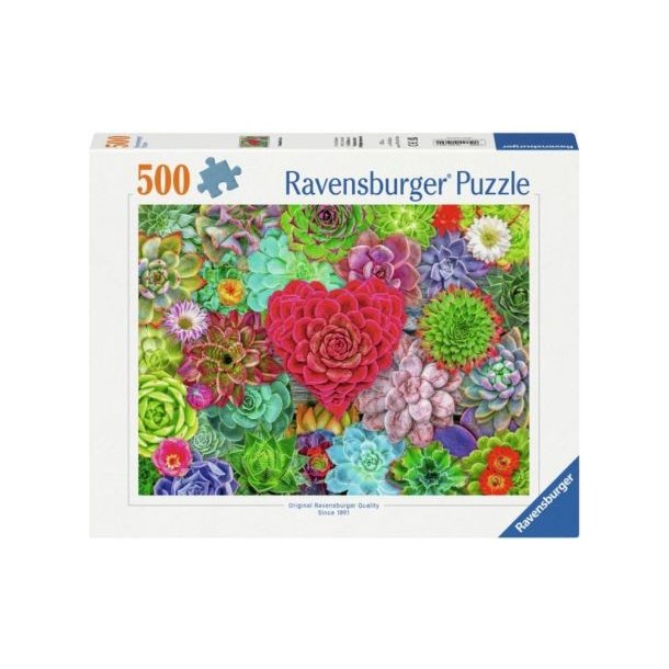 Ravensburger puslespil - 500 brikker med Sukkulenter