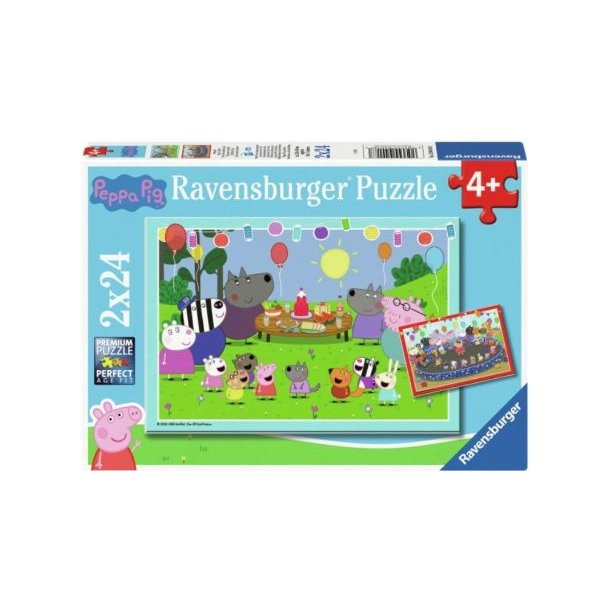 Ravensburger 2x24 brikker puslespil med Gurli' Gris