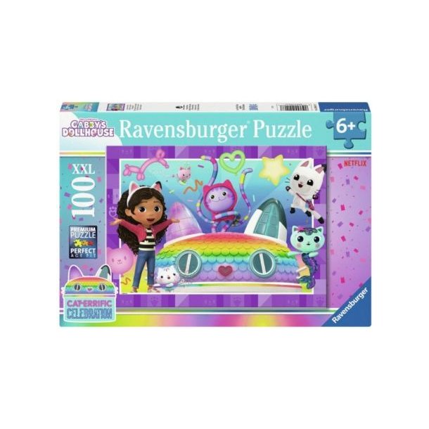 Ravensburger puslespil - 100 brikker med Gabby's dukkehus