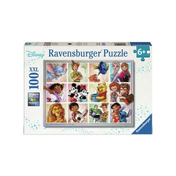 Ravensburger puslespil - 100 brikker med Disney Karakterer 