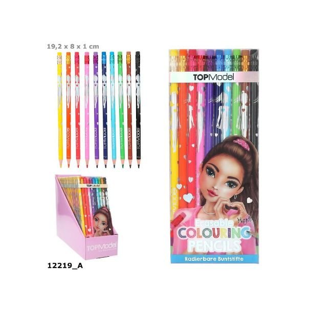 TOPModel Farveblyanter m/viskelder