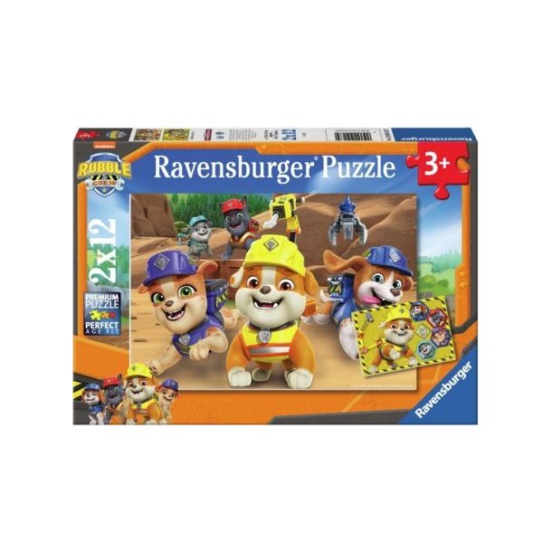 Ravenburger puslespil - 2x12 brikker med Paw Patrol - Rubble