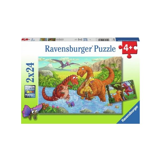 Ravensburger 2x24 brikker puslespil med Legende Dinosaurer