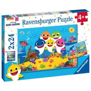 Ravensburger puslespil - 2x24 brikker med Baby Shark Treasure Hunt