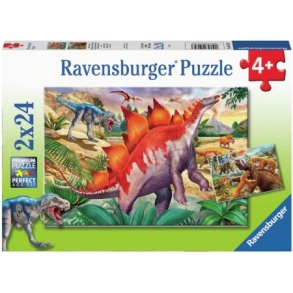 Ravensburger puslespil - 2x24 brikker med Dinosaurer