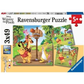 Ravensburger puslespil - 3x49 brikker med Peter Plys
