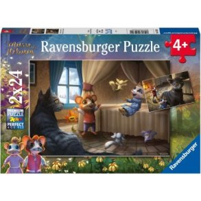 Ravensburger puslespil - 2x24 brikker med Musse og Helium