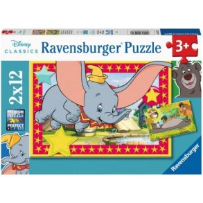 Ravensburger puslespil - 2x12 brikker med Disney dyr