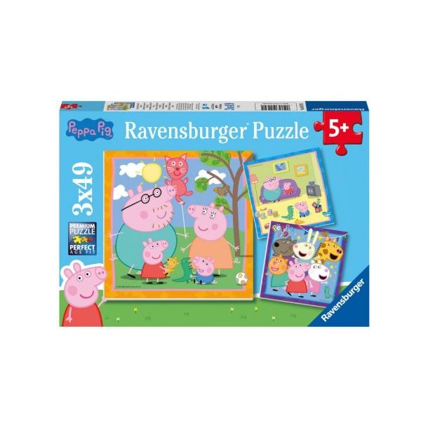 Ravensburger puslespil - 3x49 brikker med Gurli Gris