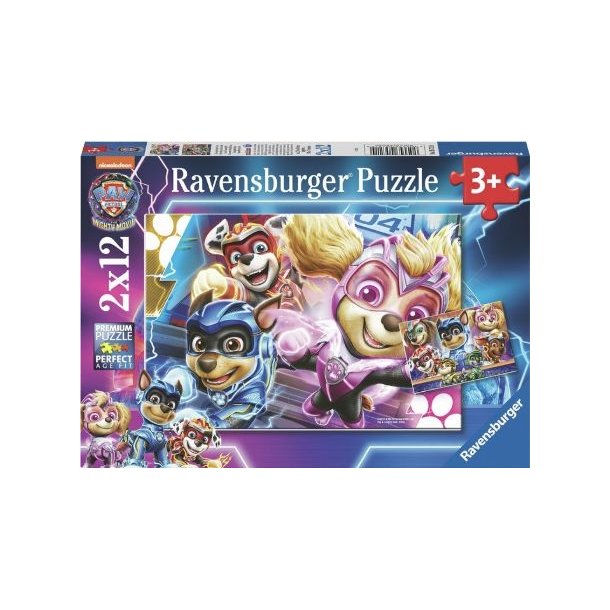 Ravenburger puslespil - 2x12 brikker med Paw Patrol