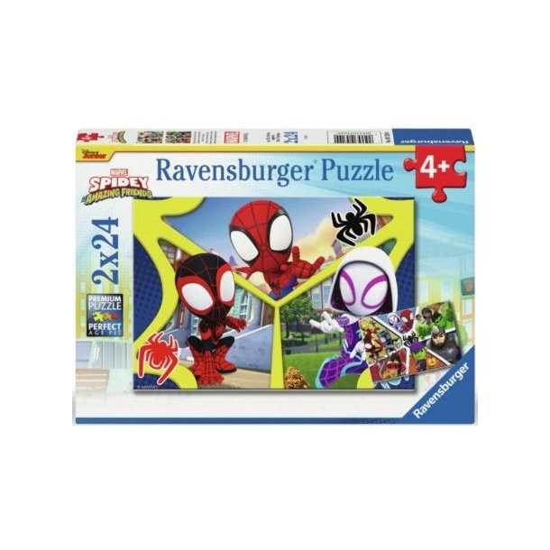 Ravensburger puslespil - 2x24 brikker med Spidy Og Hans Fantastiske Venner