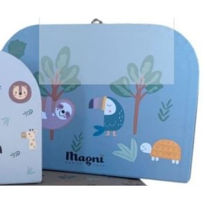 Kuffert med dovendyr fugl og skildpadde