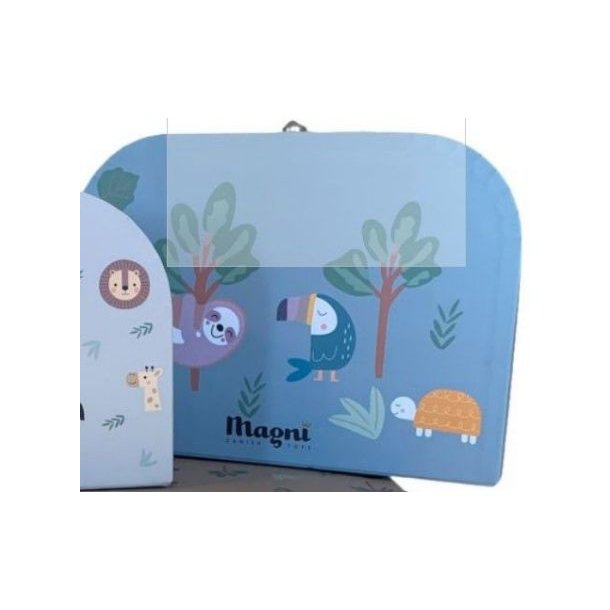 Kuffert med dovendyr fugl og skildpadde