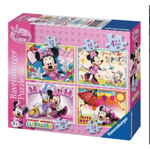 Ravensburger puslespil - 4 in a box med Mickey Mouse clubhouse