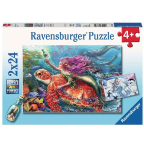 Ravensburger puslespil - 2x24 brikker med mermaid adventures