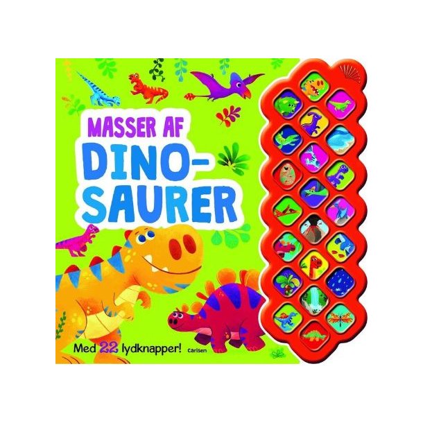 Masser af dinosaurer - med 22 lydknapper incl batterier