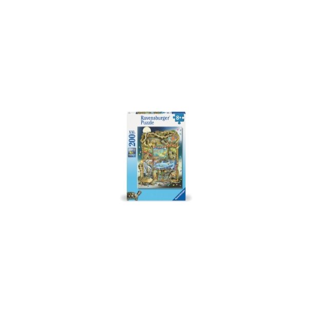 Ravensburger puslespil - 200 brikker med Fisk og reptiler