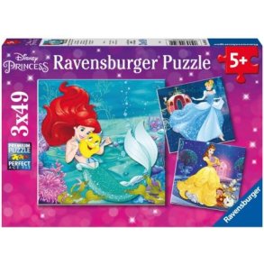 Ravensburger puslespil - 3x49 brikker med Disney Prinsesser