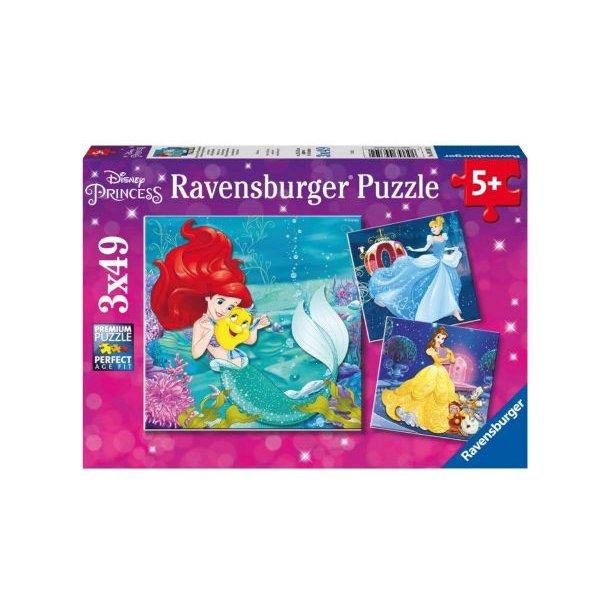 Ravenburger puslespil - 3x49 brikker med Disney Prinsesser