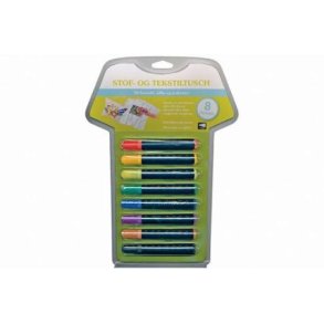 Stof- og tekstiltusch - 8 farver