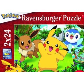 Ravensburger puslespil - 2x24 brikker med Pikachu and pals