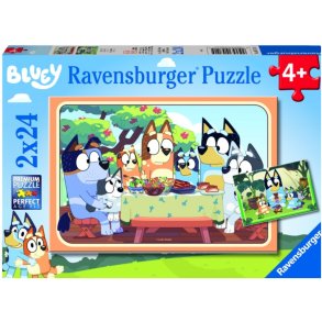 Ravensburger puslespil - 2x24 brikker med Bluey