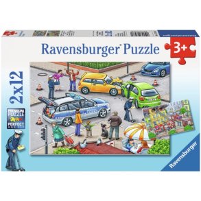 Ravensburger puslespil - 2x12 brikker med Trafikuheld