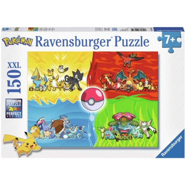 Ravensburger puslespil - 150 brikker med Typer af Pokemon