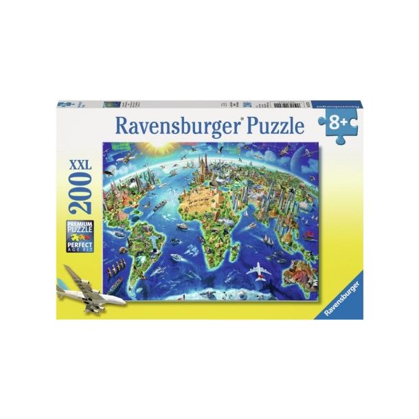 Ravensburger puslespil - 200 brikker med Verdens S�rv�rdigheder