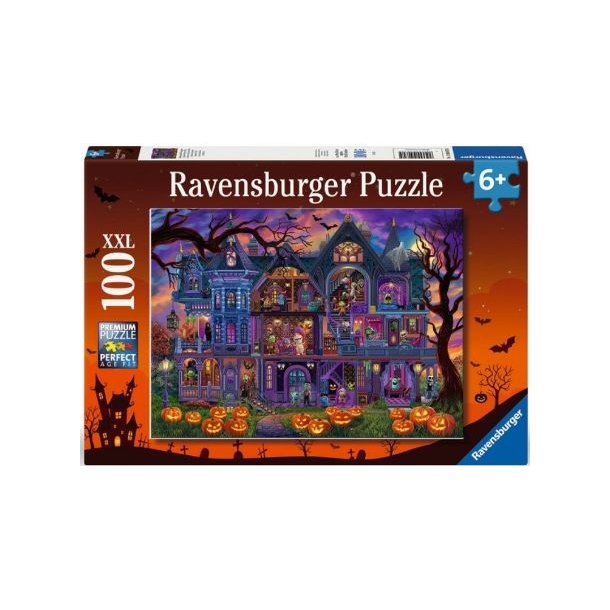 Ravensburger puslespil - 100 brikker med Monster husfest