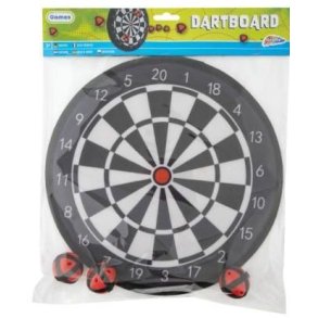 Dartskive i velkro med 3 bolde - SORT