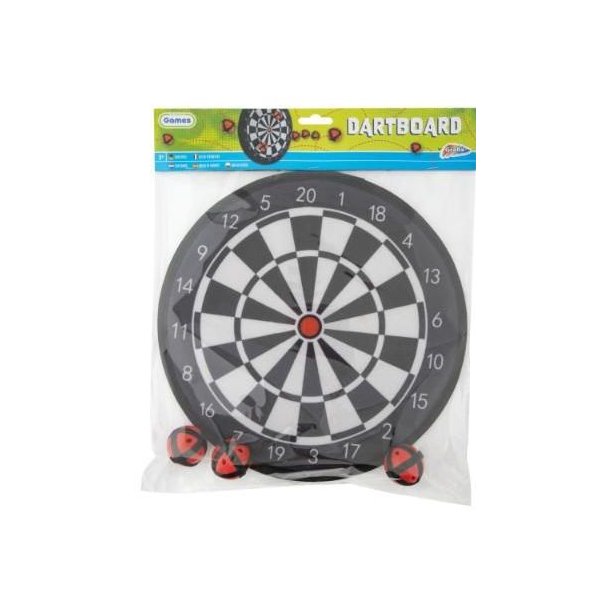 Dartskive i velkro med 3 bolde - SORT