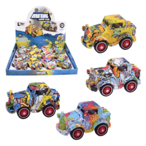 Metal bil mini car 9cm 4ass m/friktion +3r