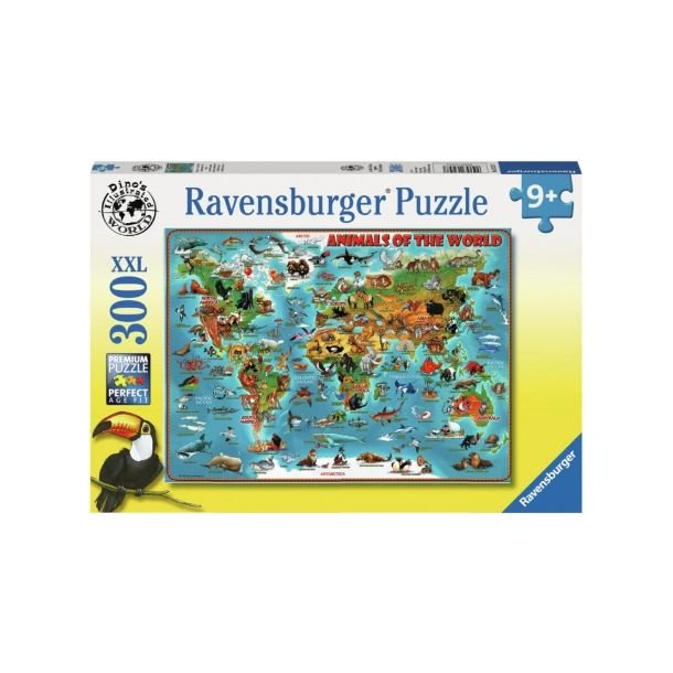 Ravensburger puslespil - 300 brikker med Dyrekort