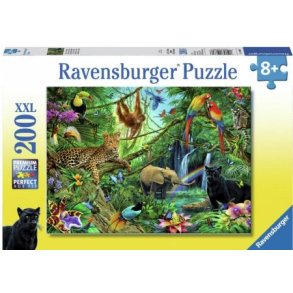 Ravensburger puslespil - 200 brikker med dyr i junglen