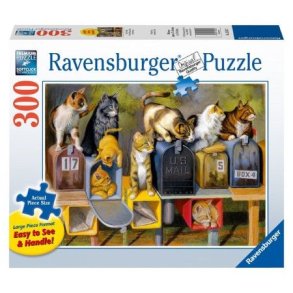 Ravensburger puslespil - 300 brikker med kattepost - store brikker