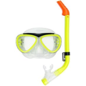 DYKKERMASKE M/SNORKEL, JUNIOR, GUL