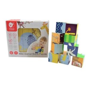 Blokpuslespil med vilde dyr
